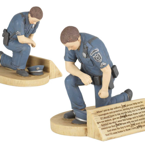 6" Kneeling Policeman Prayer Resin Figurine - A Thoughtful Gift for Police Officers