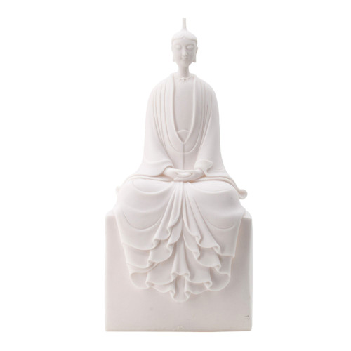 18.5" White Contemporary Meditating Sitting Lady Tabletop Figurine - Serene Home Accent