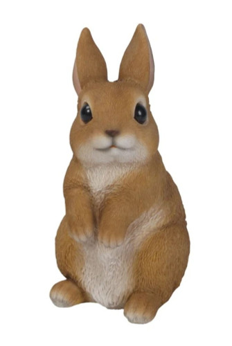 6.25" Tawny Brown and White Small Standing Rabbit Figurine - Delightful Addition to Your Decor