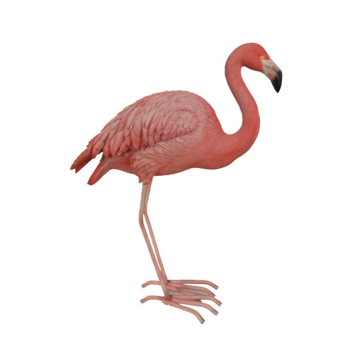 20.5" Pink and Black Flamingo Outdoor Garden Figurine