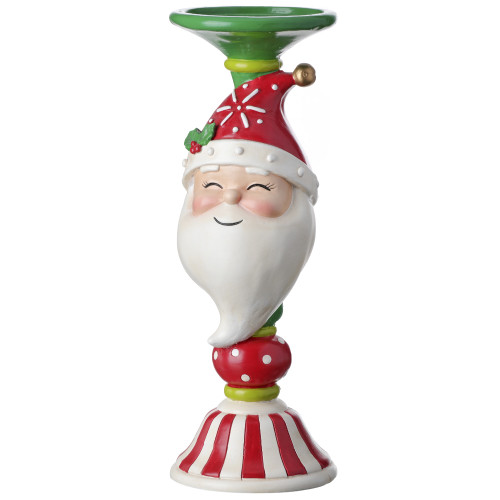 12" Candy Santa Claus Christmas Candle Stand