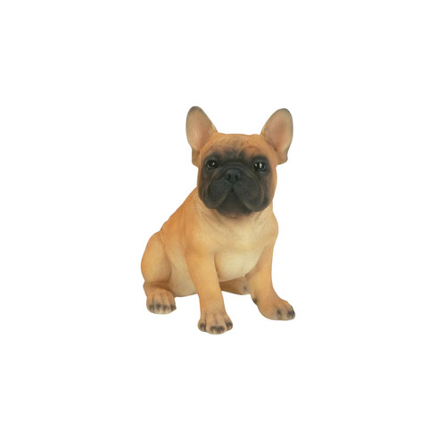 Charming 7" French Bulldog Puppy Sitting Garden Figurine - Lifelike Delight