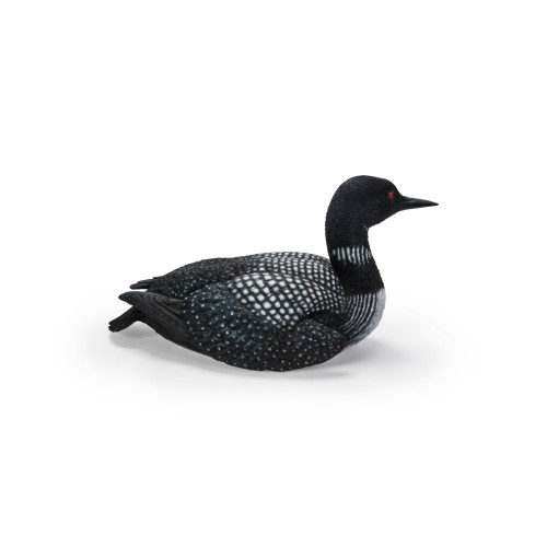 18" Black and Gray Sitting Common Loon Outdoor Garden Statue