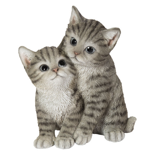 6.75" Gray Hugging Kitten Outdoor Garden Statue