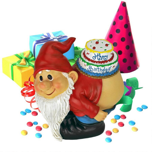 7.5" The Mooning Birthday Indoor/Outdoor Garden Gnome - Hilarious Fun for Celebrations