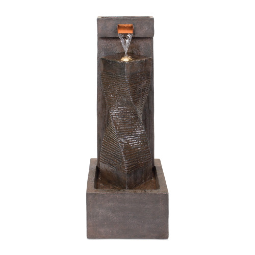 Cascading Outdoor Garden Water Fountain - 33.5" - Brown
