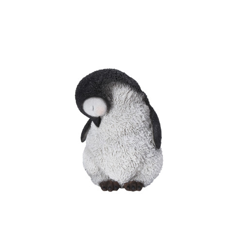 10" Large Sleeping Penguin Outdoor Garden Statue