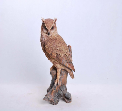 14.5" Great Horned Owl Outdoor Garden Statue