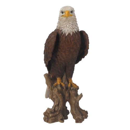 15.5" Medium Bald Eagle On Stamp Outdoor Garden Statue