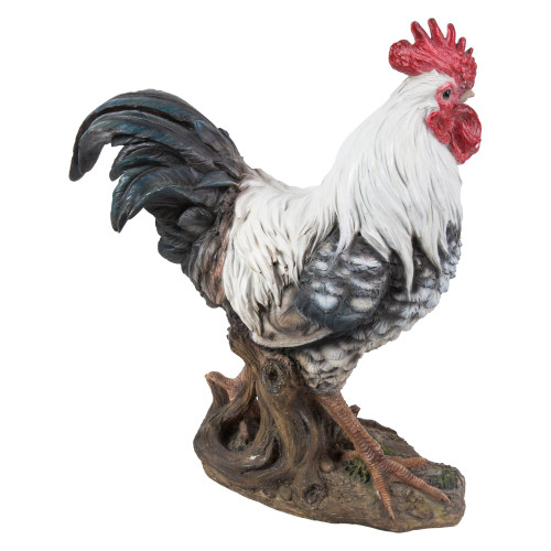 15.75" Standing Rooster on Ground Outdoor Garden Statue