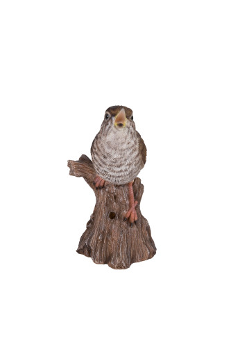 5.25" Motion Activated Singing Troglodyte Standing on Stump Outdoor Garden Statue