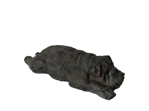 23.5" Sleeping Bulldog Ceramic Garden Statue