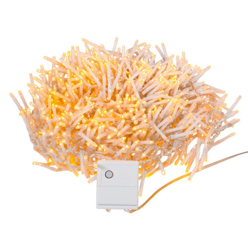 1000-Count Classic Warm White LED Lighted Christmas Cluster Garland, 32.75ft, Clear Wire