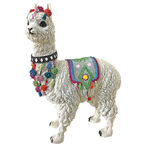 14" Andes Alpaca of Rainbow Mountain Outdoor Garden Statue