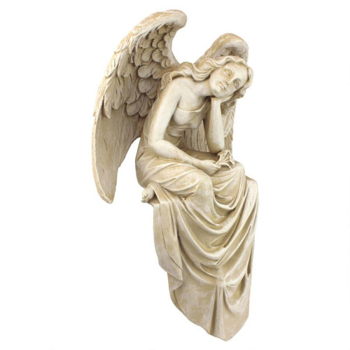 18.5" Resting Grace Sitting Angel Large Outdoor Garden Statue
