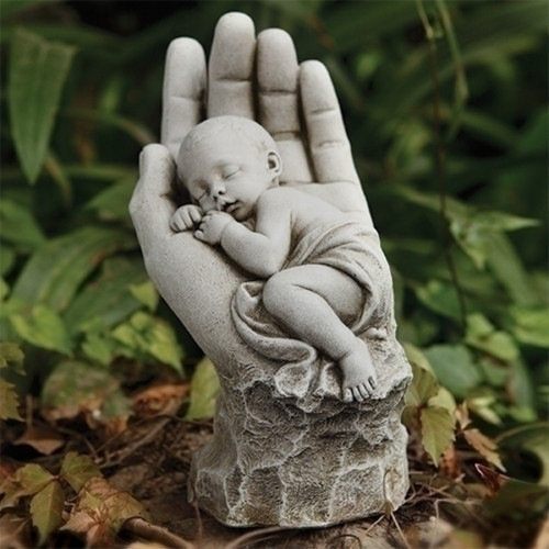 In the Palm of his Hand Outdoor Garden Statue - 11.25"
