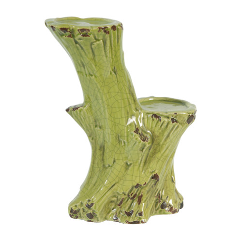 Faux Tree Trunk Candle Holder - 11"