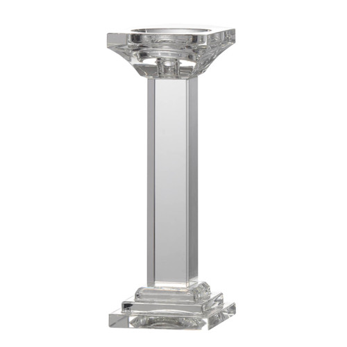 Tall Crystal Decorative Pillar Candle Holder - 13"