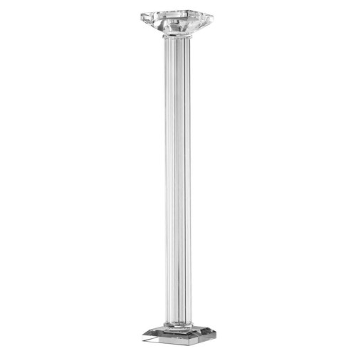 Crystal Glass Pillar Candle Holder - 21.5" - Clear