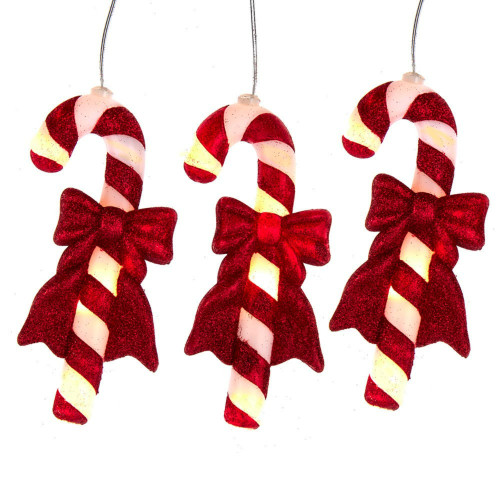 Battery Operated Candy Cane LED Christmas Lights - Warm White - 2' - 5 Piece