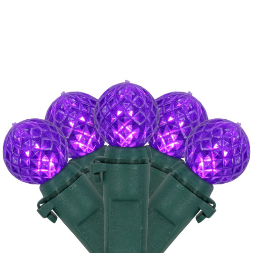 LED G12 Berry Christmas Lights - 16' Green Wire - Purple - 50 ct
