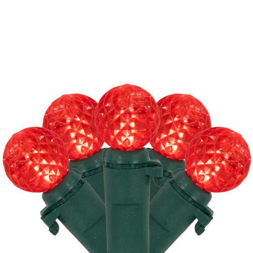 LED G12 Berry Christmas Lights - Red - 16' Green Wire - 50 ct