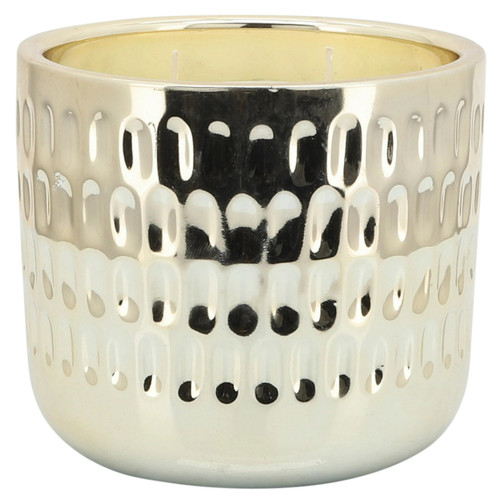 Dimpled Scented Soy Wax Candle - 6" - Gold