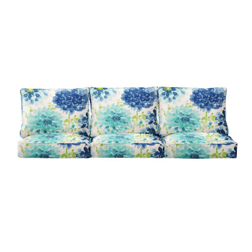 Gardenia Seaglass Outdoor Floral Deep Seating Cushion Set - 22.5"