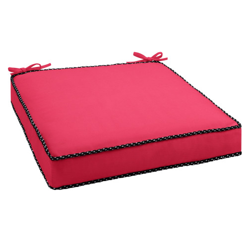 Sunbrella Canvas Braided Corded Outdoor Chair Cushion - 19" - Pink