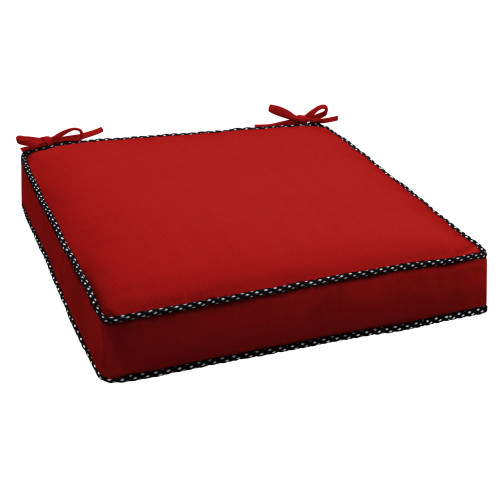 Sunbrella Jockey Braided Corded Outdoor Canvas Chair Cushion - 19" - Red