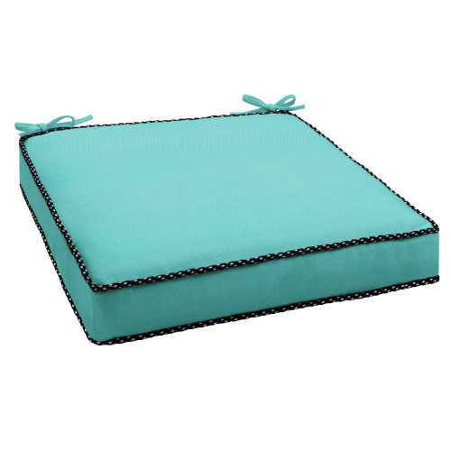 Sunbrella Aruba Braided Corded Canvas Outdoor Chair Cushion - 20" - Blue