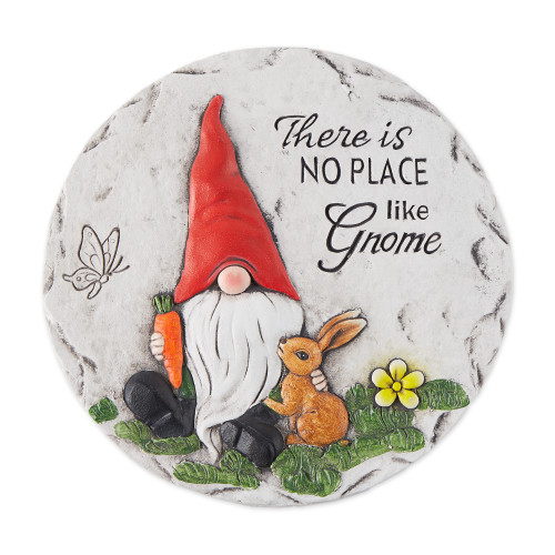 There Is No Place Like Gnome Garden Outdoor Stepping Stone - 9.75" - Gray