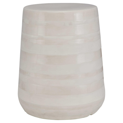 Desert Plains Striped Glaze Garden Stool - 17" - Beige