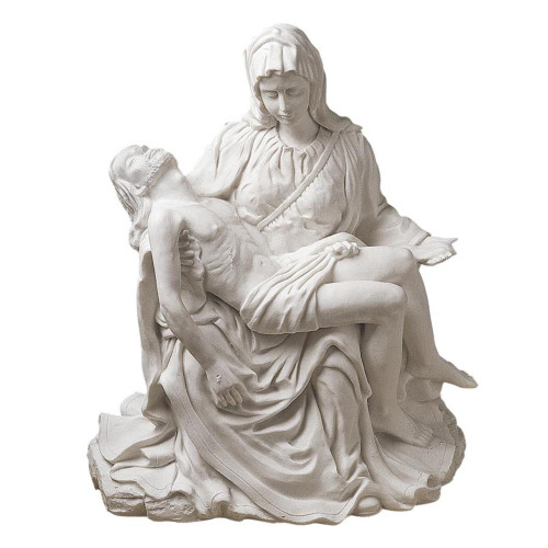 Pieta Outdoor Garden Statue - 9" - White