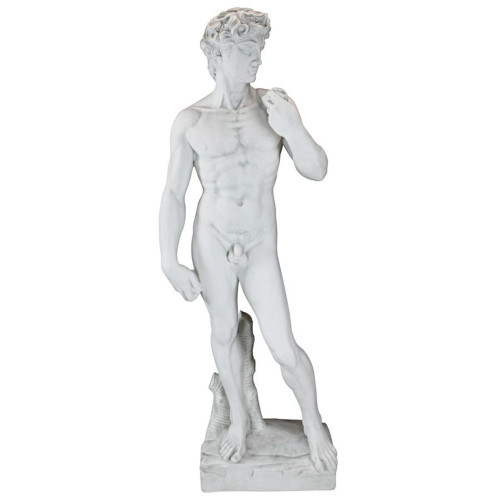 David Outdoor Garden Statue - 58" - White and Gray