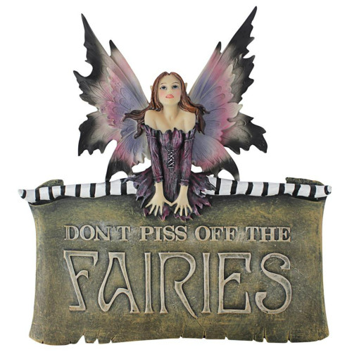 Don't Piss Off the Fairies Patio Wall Plaque - 11" - Multicolor