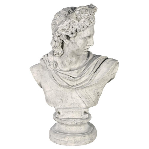 Apollo Belvedere Bust Garden Statue - 32.5" - Off White and Gray