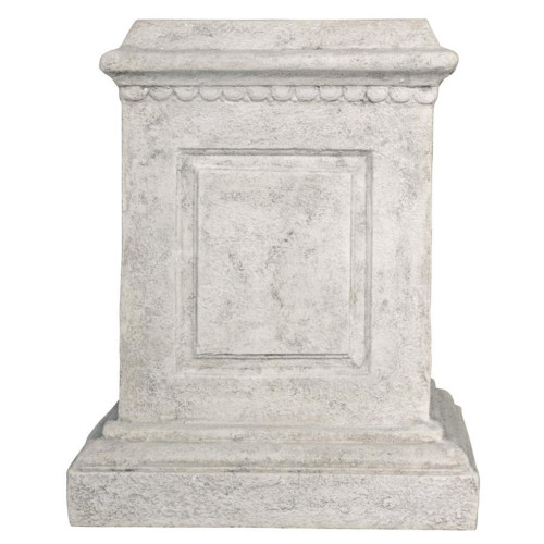 Larkin Arts and Crafts Architectural Outdoor Garden Plinth Statue - 25" - Cream and Gray