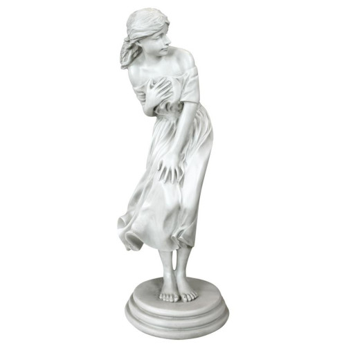 Windblown Maid Garden Statue - 34.5" - White and Gray