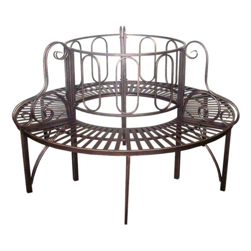 Roundabout Steel Architectural Outdoor Garden Bench - 59" - Bronze and Black