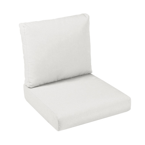 2-Piece Rounded Front Deep Seating Outdoor Cushion Set - 25" - Cream White