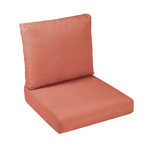 2-Piece Upholstered Rounded Front Deep Seating Outdoor Cushion Set - 23.5" - Orange