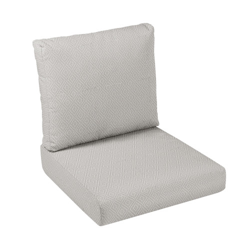 2-Piece Diamond Rounded Front Deep Seating Outdoor Cushion Set - 22.5" - Off White