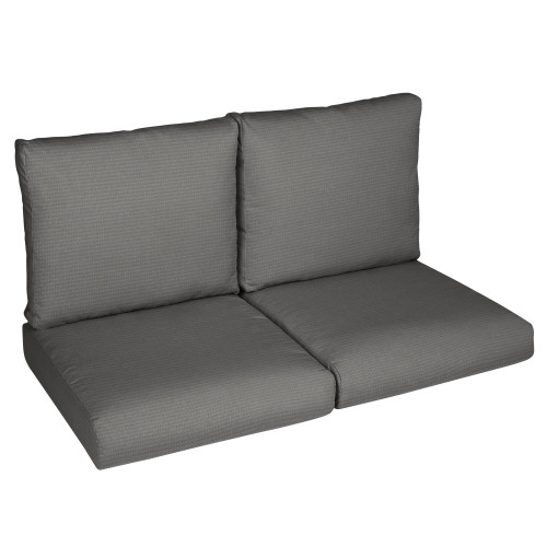 4-Piece Upholstered Outdoor Loveseat Cushion Set - 22.5" - Gray
