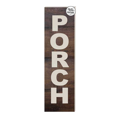 Rectangular "Porch" Outdoor Wall Sign- 35" - Brown and White