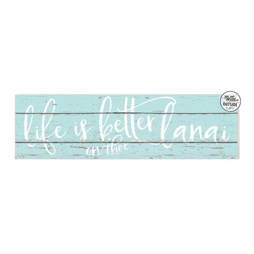 Distressed "Life is Better on the Lanai" Outdoor Wall Sign - 35" - Blue and White