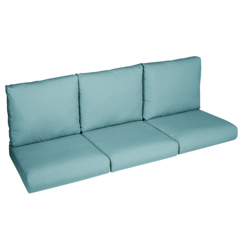 6-Piece Solid Deep Seating Outdoor Sofa Cushion Set - 25" - Tiffany Blue