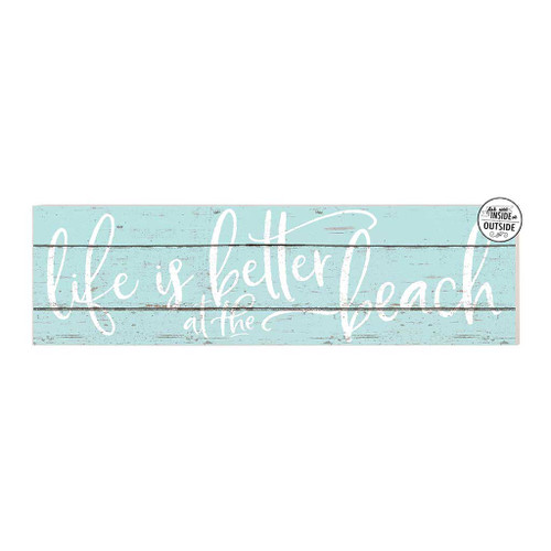 Life is Better at the Beach Outdoor Wall Sign - 35" - Blue and White
