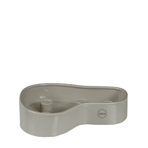 Shiny Taper Candle Holder - 8.25" - Gray
