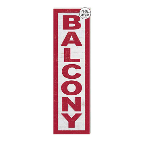 Rectangular "Balcony" Rectangular Outdoor Wall Sign - 35" - Red and White